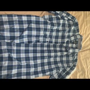 Huge Boss Slim-Fit shirt in checked cotton flannel